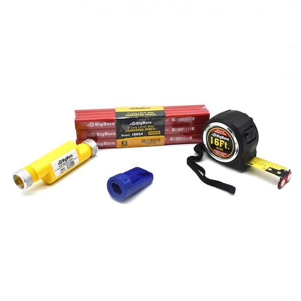 Carpenter Tools Kit - 16ft Tape Measure, Carpenter Pencil, Sharpener, Pencil/Crayon Holder